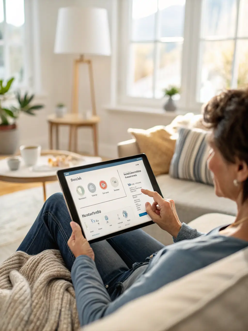 An image showcasing the parental control dashboard of Rlyxa Kids, highlighting features like screen time limits, content filtering, and activity monitoring, with a parent and child in the background.
