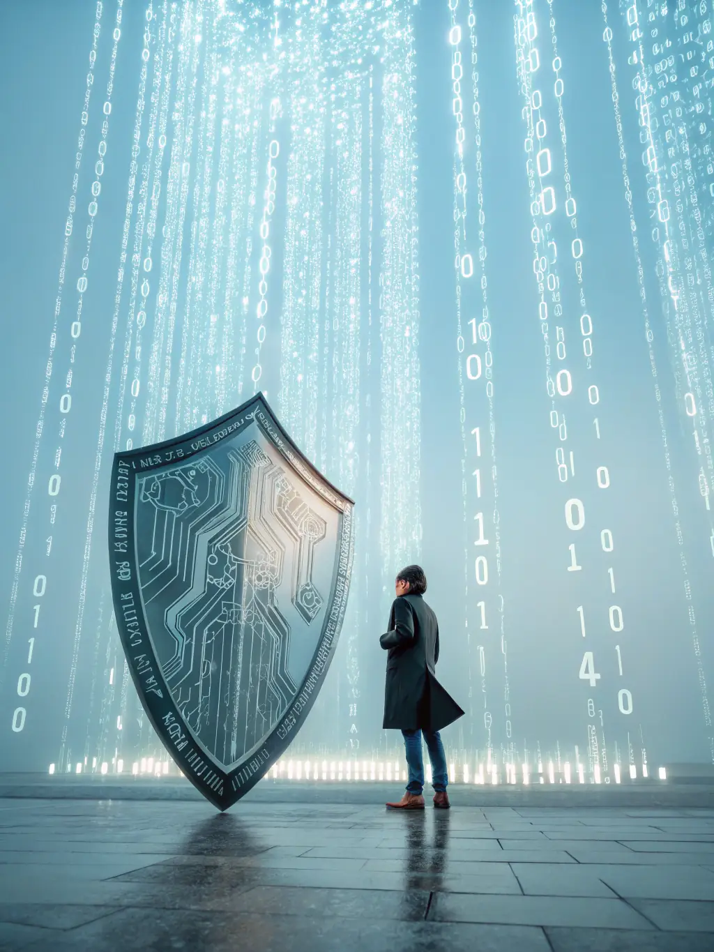 An abstract representation of secure data encryption, symbolizing the platform's commitment to protecting user data and financial assets. The image should evoke trust and security.